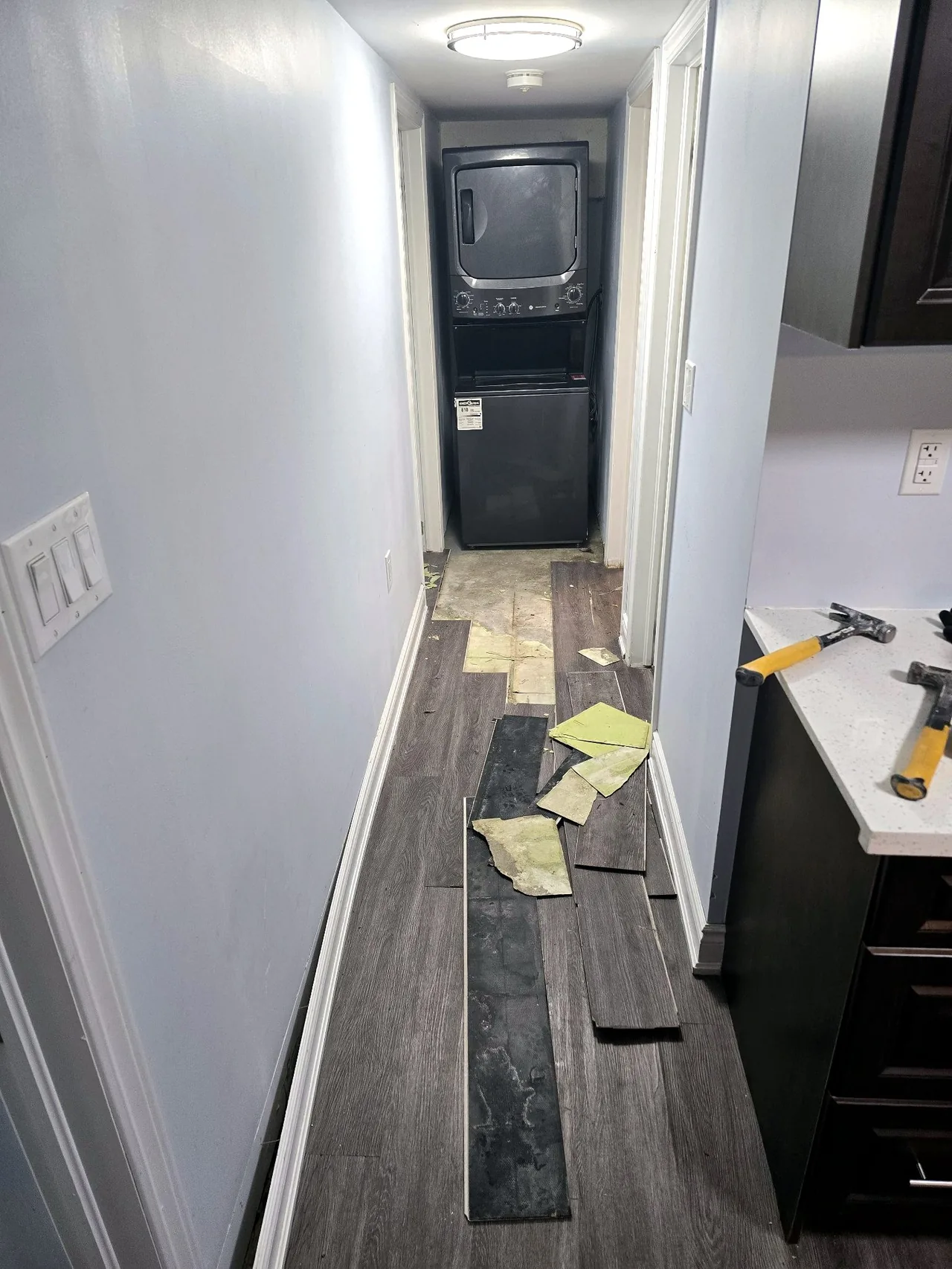 Full Basement Finishing — Flooring Installation: during photo 1