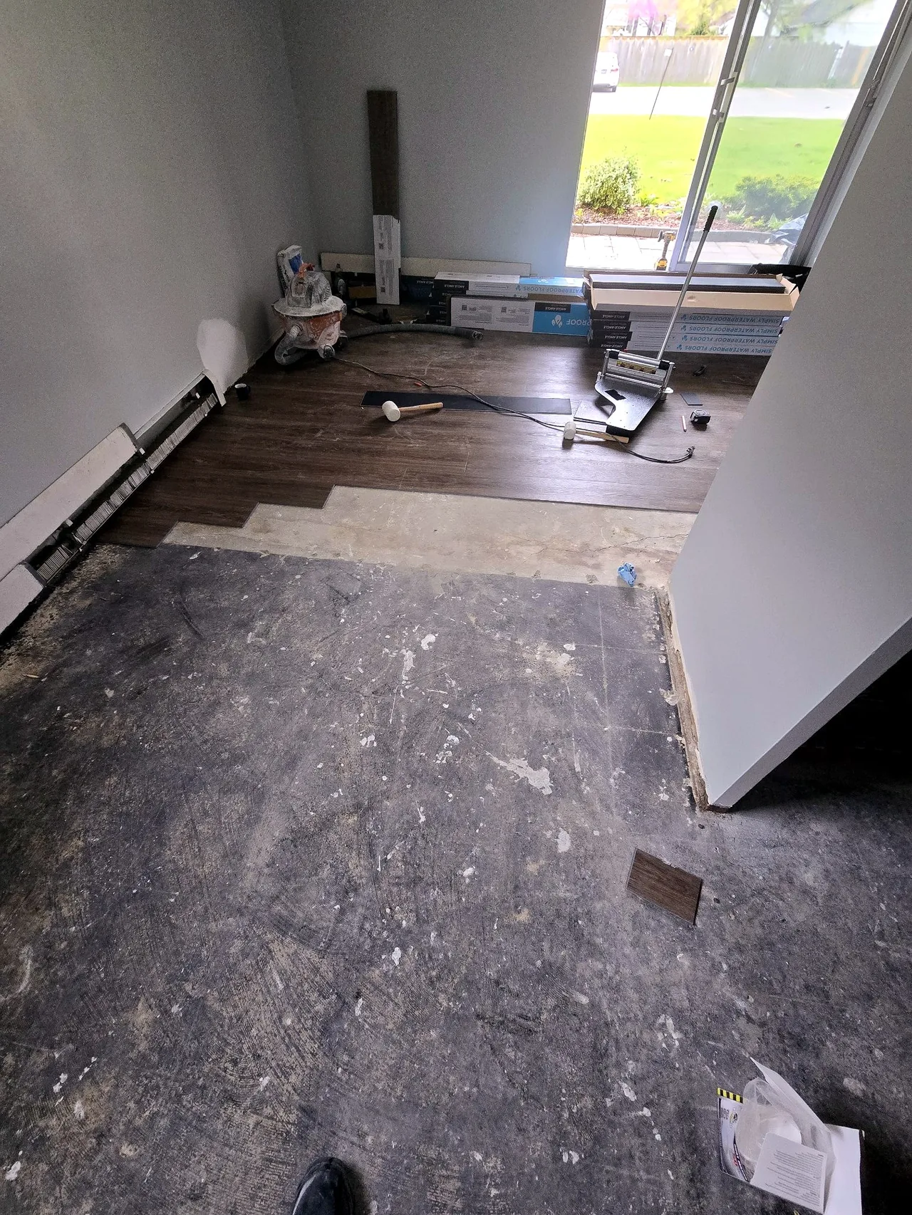 Bedroom & Bathroom Renovation — Flooring Installation: during photo 2