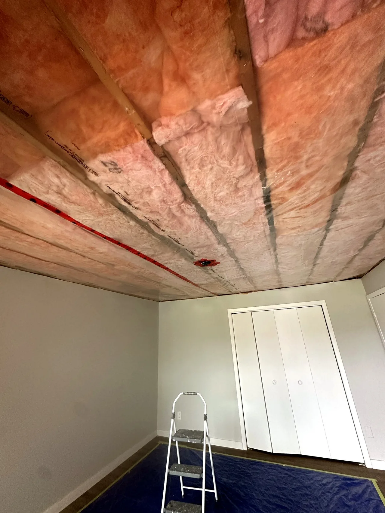 Bedroom & Bathroom Renovation — Insulation & Drywall: during photo 1