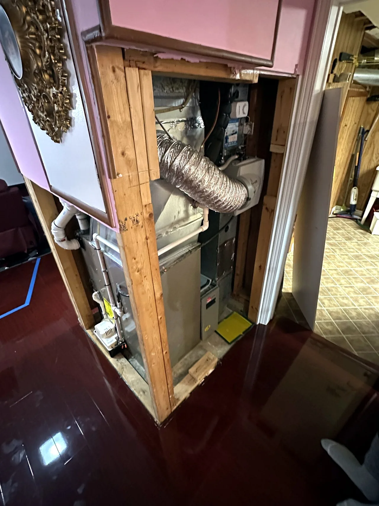 Furnace Room Enclosure — Furnace Room Enclosure: during photo 1